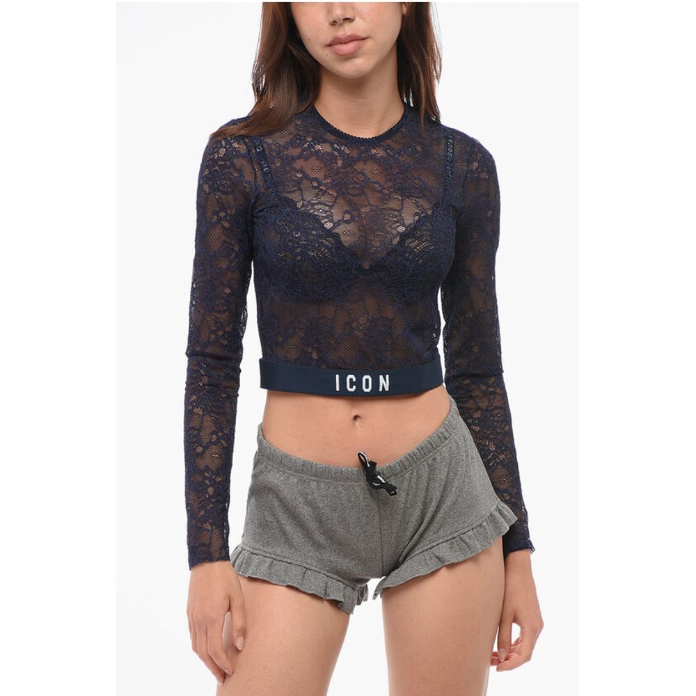 Кружевной укороченный топ ICON с длинными рукавами Dsquared2, синий
Кружевной укороченный топ ICON с длинными рукавами Dsquared2, синий