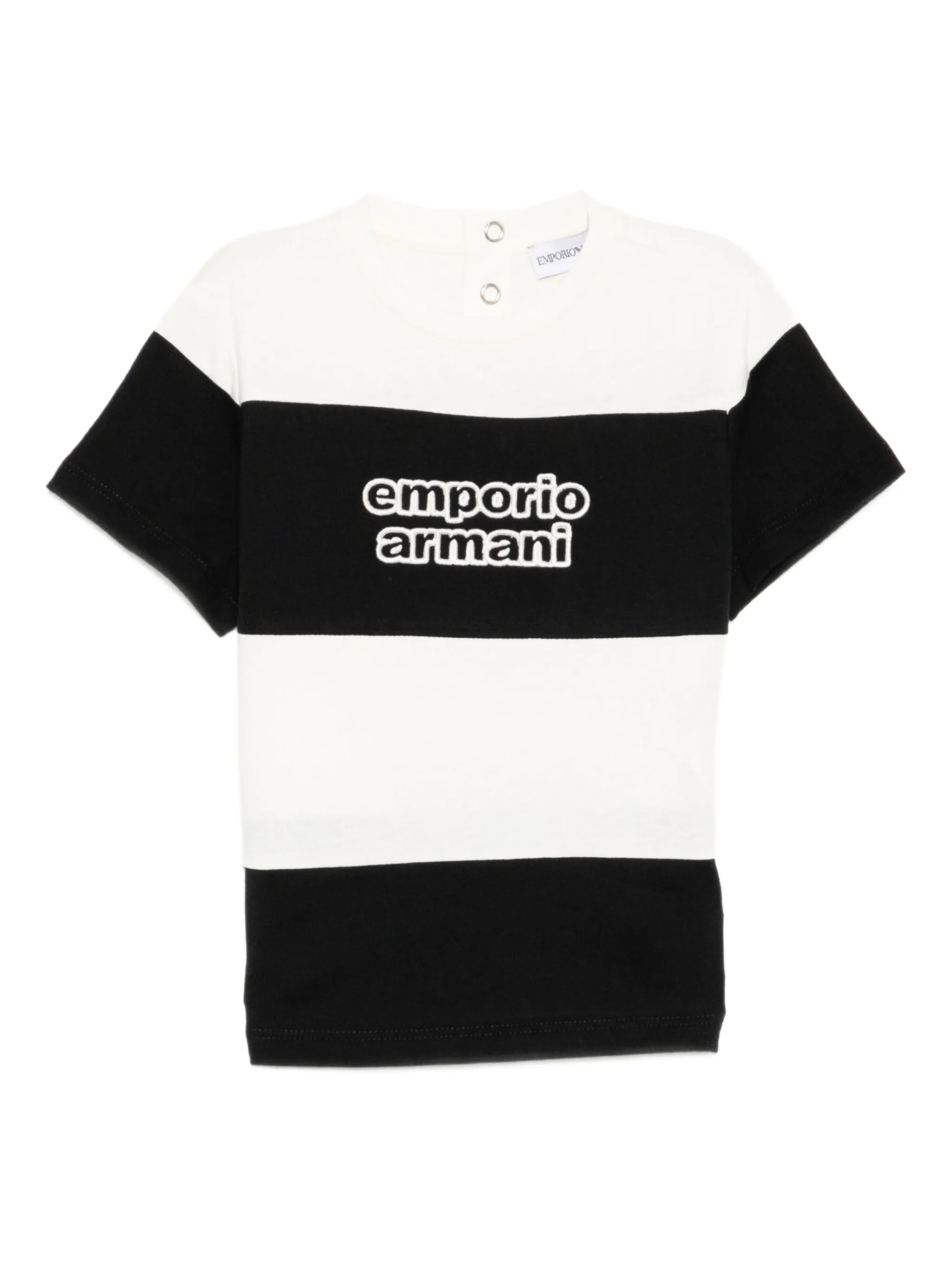 Полосатая футболка с вышитым логотипом Emporio Armani Kids, черный
Полосатая футболка с вышитым логотипом Emporio Armani Kids, черный