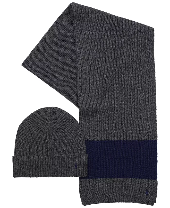 Мужской подарочный набор из двух предметов: шапка и шарф в рубчик Polo Ralph Lauren, серый
Мужской подарочный набор из двух предметов: шапка и шарф в рубчик Polo Ralph Lauren, серый
