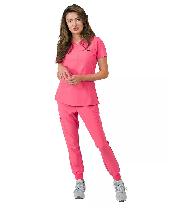 Женский комплект из брюк-джоггеров с одним карманом и трикотажными манжетами в рубчик Medgear, розовый
Женский комплект из брюк-джоггеров с одним карманом и трикотажными манжетами в рубчик Medgear, розовый