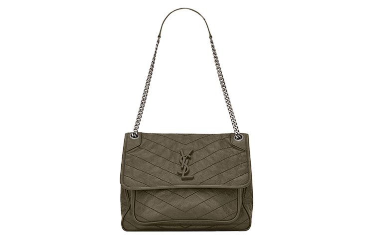 Кожаная сумка-хобо на цепочке, через плечо, женская, серо-хаки SAINT LAURENT
Кожаная сумка-хобо на цепочке, через плечо, женская, серо-хаки SAINT LAURENT