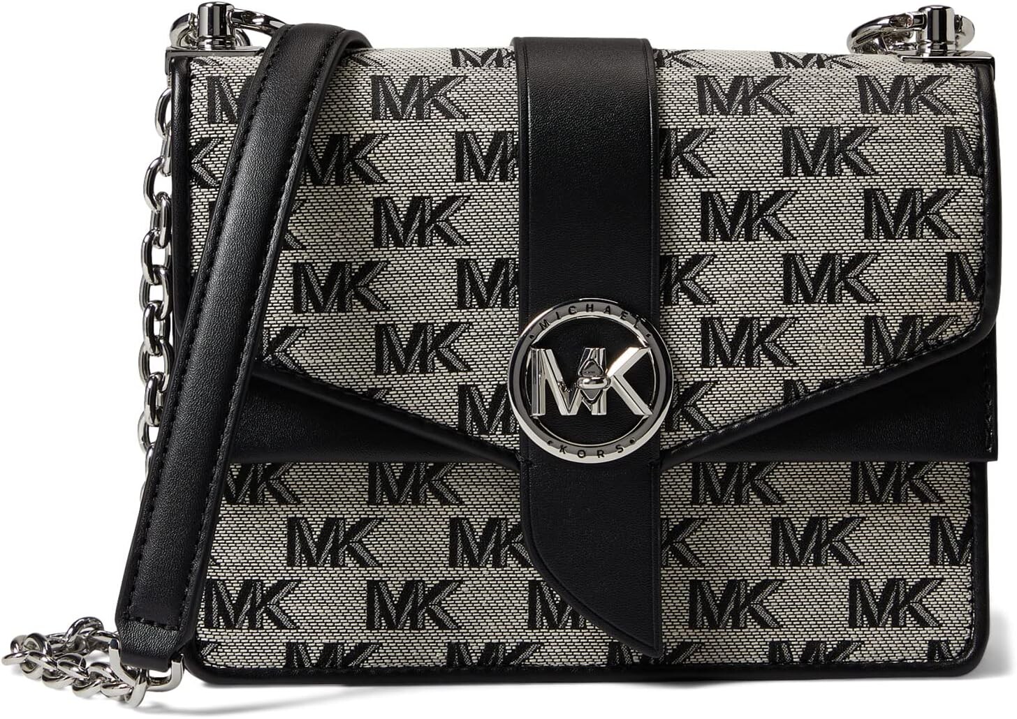 Маленькая сумка через плечо-трансформер Greenwich MICHAEL Michael Kors, цвет Black/Light Cream 
Маленькая сумка через плечо-трансформер Greenwich MICHAEL Michael Kors, цвет Black/Light Cream