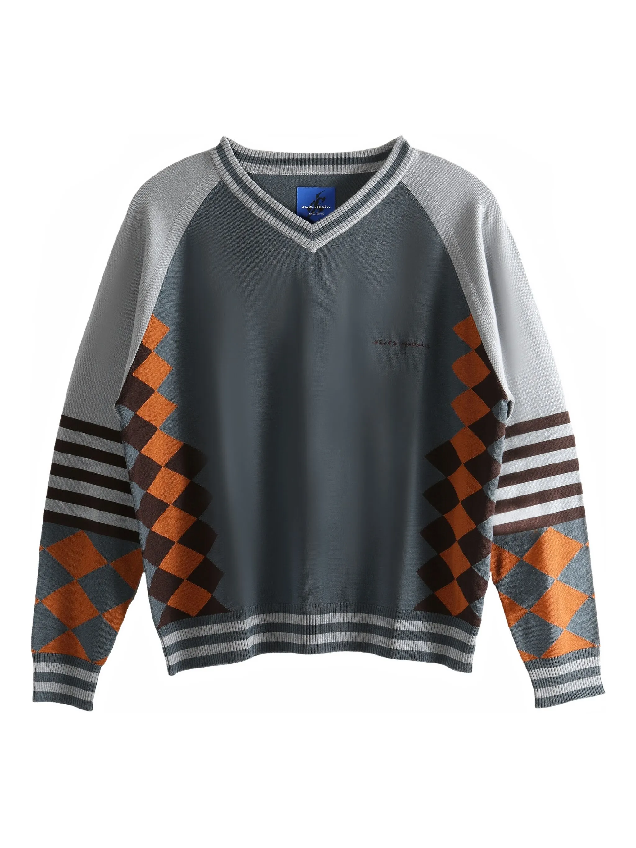 Полосатый джемпер из коллаборации с Argyle Asics, серый
Полосатый джемпер из коллаборации с Argyle Asics, серый