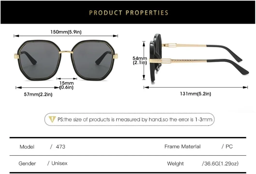 Солнцезащитные очки с защитой UV400 | Металлическая увеличенная оправа | Для женщин и мужчин | Для занятий спортом на открытом воздухе и вождения DSVIGF, Black Grey
Солнцезащитные очки с защитой UV400 | Металлическая увеличенная оправа | Для женщин и мужчин | Для занятий спортом на открытом воздухе и вождения DSVIGF, Black Grey