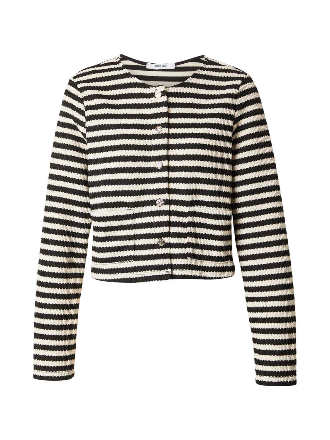 ABOUT YOU Кардиган 'Cassia' вязаный в черном и белом цветах
ABOUT YOU Кардиган 'Cassia' вязаный в черном и белом цветах