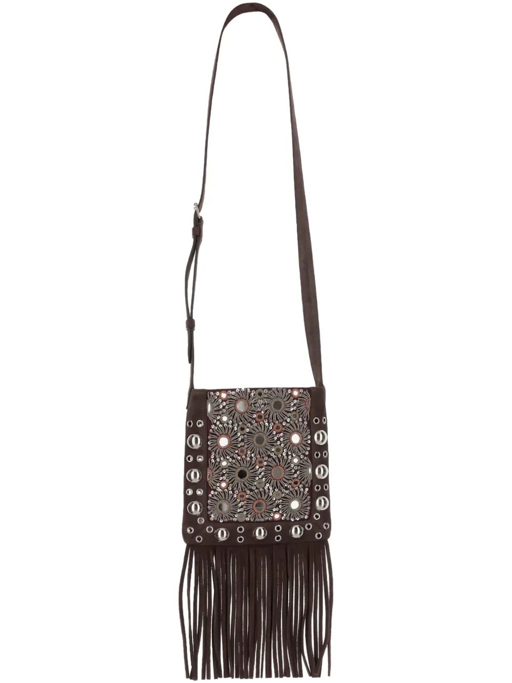 Сумка через плечо с зеркальной отделкой и бахромой VALENTINO GARAVANI, коричневый
Сумка через плечо с зеркальной отделкой и бахромой VALENTINO GARAVANI, коричневый