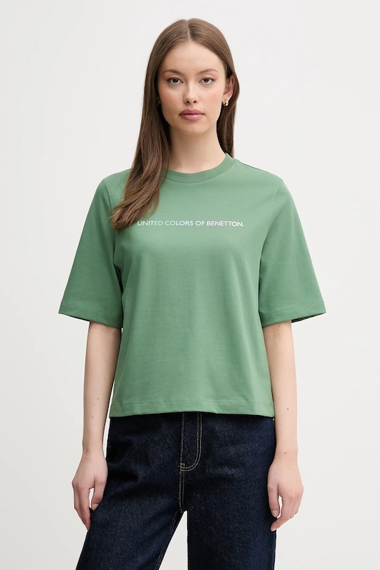 Хлопковая футболка United Colors Of Benetton, зеленый
Хлопковая футболка United Colors Of Benetton, зеленый
