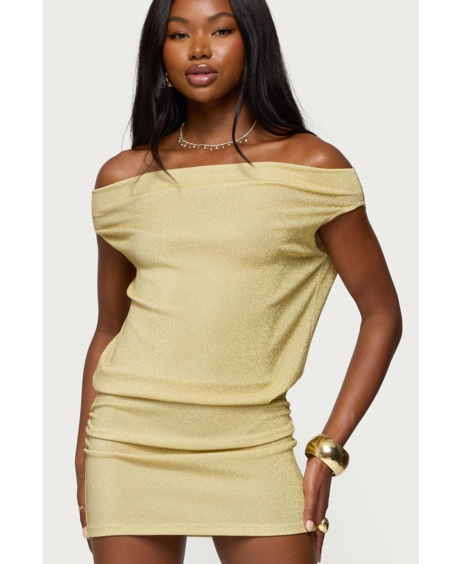 Женское мини-платье Eris с металлическим блеском и открытыми плечами Edikted, Gold
Женское мини-платье Eris с металлическим блеском и открытыми плечами Edikted, Gold