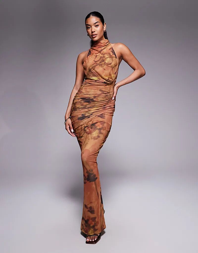 Платье макси ASOS DESIGN с сетчатым принтом, перекрученной деталью на груди, халтером и завязкой на спине, с цветочным принтом в ярко-оранжевом цвете
Платье макси ASOS DESIGN с сетчатым принтом, перекрученной деталью на груди, халтером и завязкой на спине, с цветочным принтом в ярко-оранжевом цвете