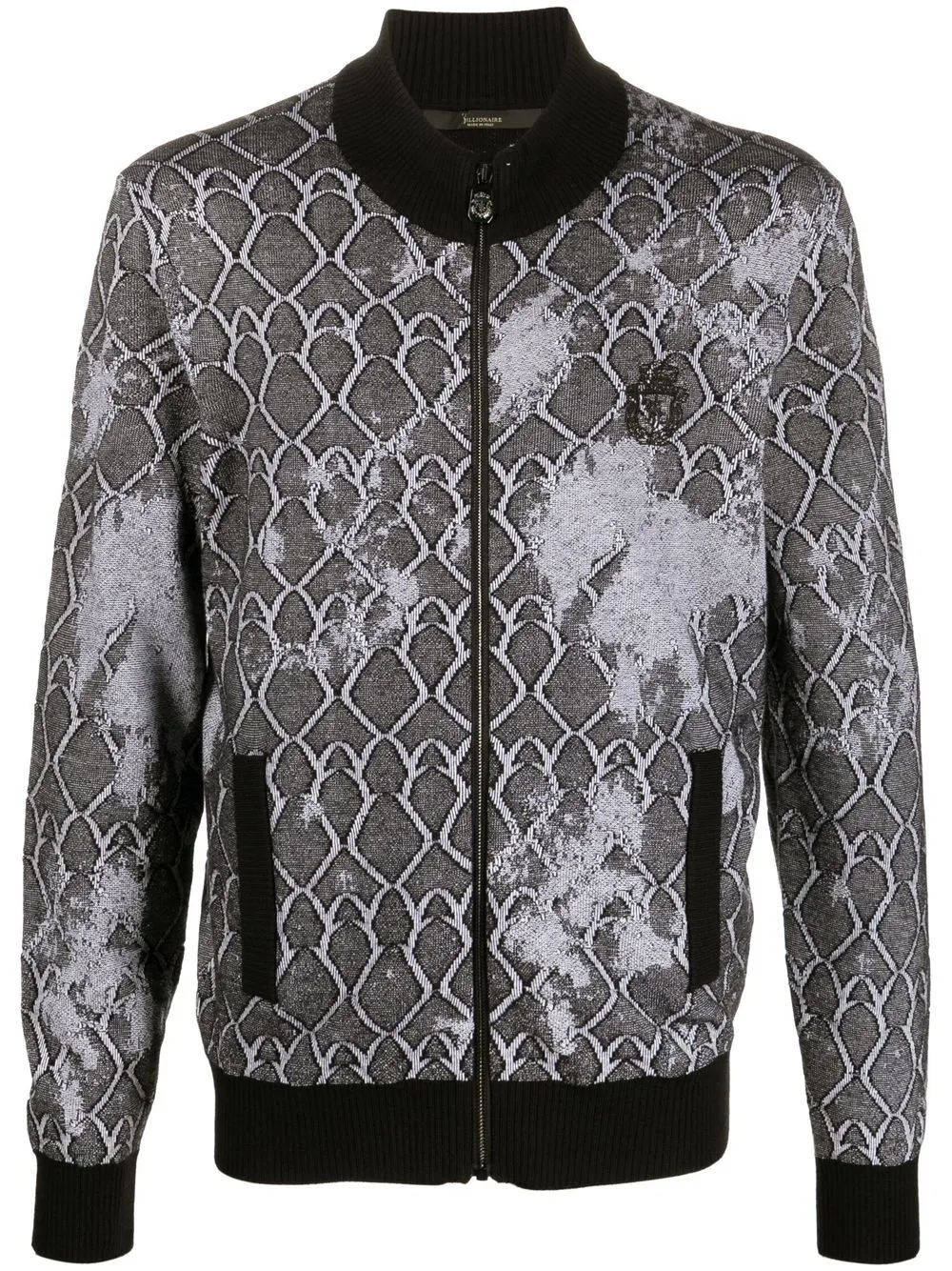 Бомбер с вышитым логотипом Billionaire, черный
Бомбер с вышитым логотипом Billionaire, черный