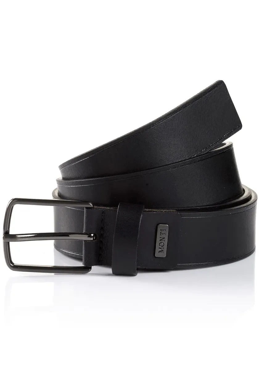 Кожаный ремень MONTI "GENEV", с сатинированной черненой пряжкой, черный
Кожаный ремень MONTI "GENEV", с сатинированной черненой пряжкой, черный