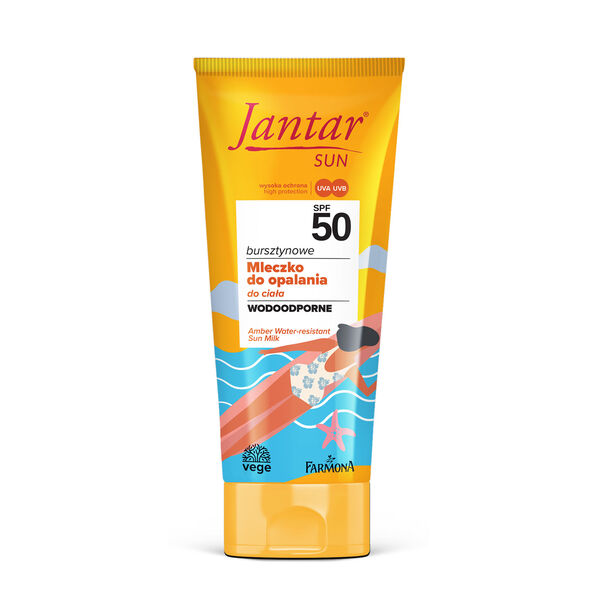Водостойкий солнцезащитный лосьон с spf50, 200 мл Jantar Sun
Водостойкий солнцезащитный лосьон с spf50, 200 мл Jantar Sun