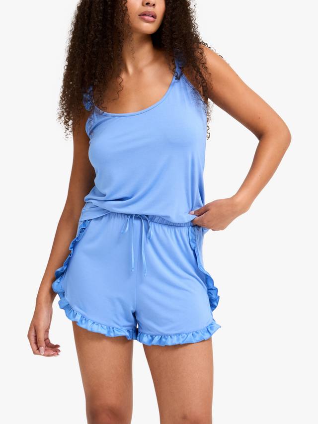 Бамбуковый пижамный комплект с оборкой Pretty You London, Cornflower Blue
Бамбуковый пижамный комплект с оборкой Pretty You London, Cornflower Blue