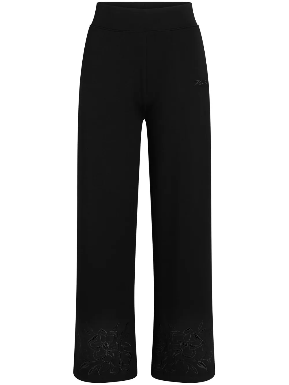Спортивные брюки с цветочной вышивкой KARL LAGERFELD, черный 
Спортивные брюки с цветочной вышивкой KARL LAGERFELD, черный