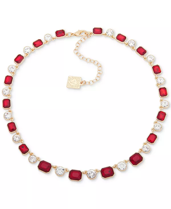 Однорядное ожерелье из золотистых камней со стеклянными камнями Anne Klein, red
Однорядное ожерелье из золотистых камней со стеклянными камнями Anne Klein, red