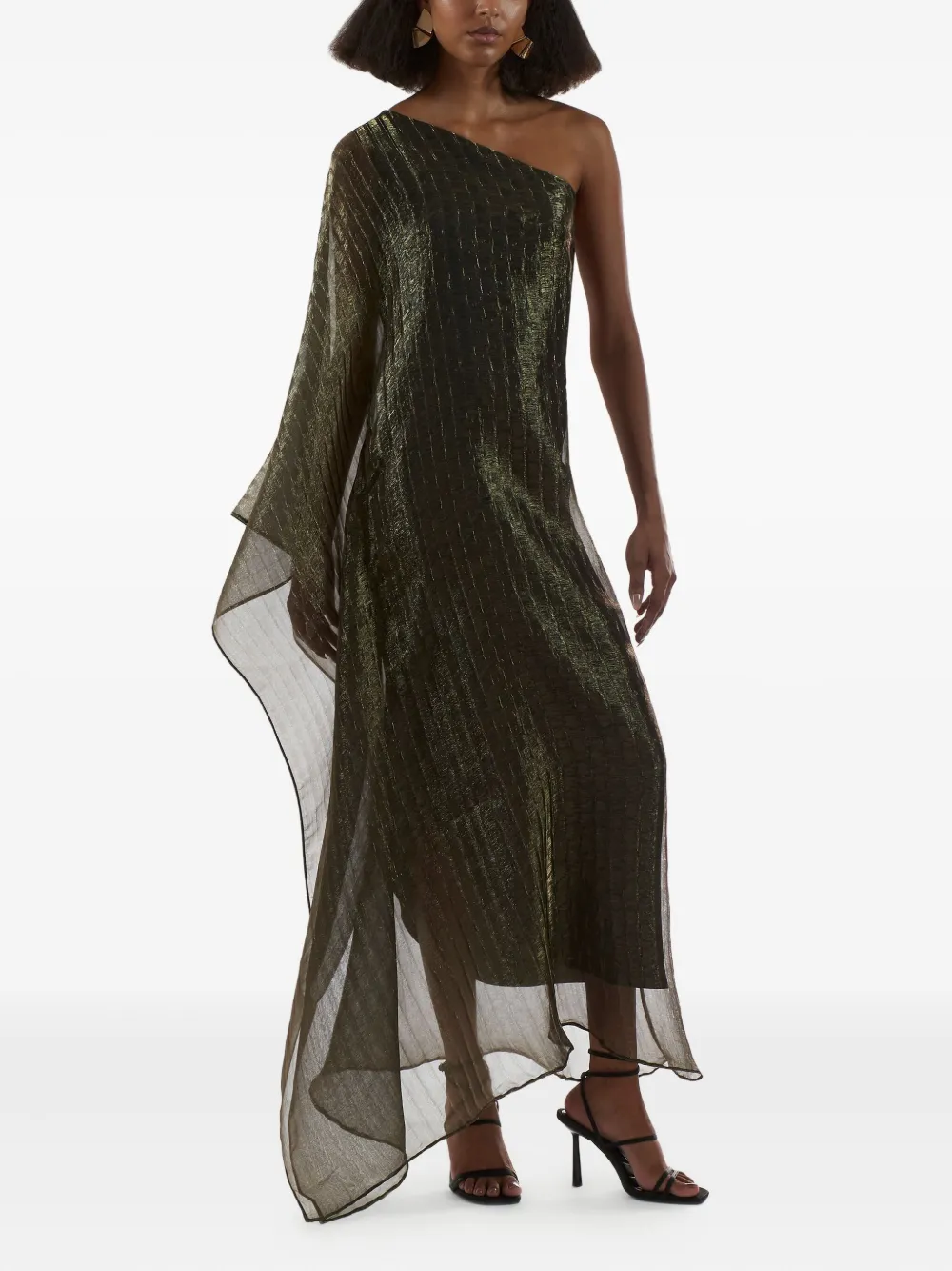 Плиссированное платье Betsy асимметричного кроя Taller Marmo, зеленый 
Плиссированное платье Betsy асимметричного кроя Taller Marmo, зеленый