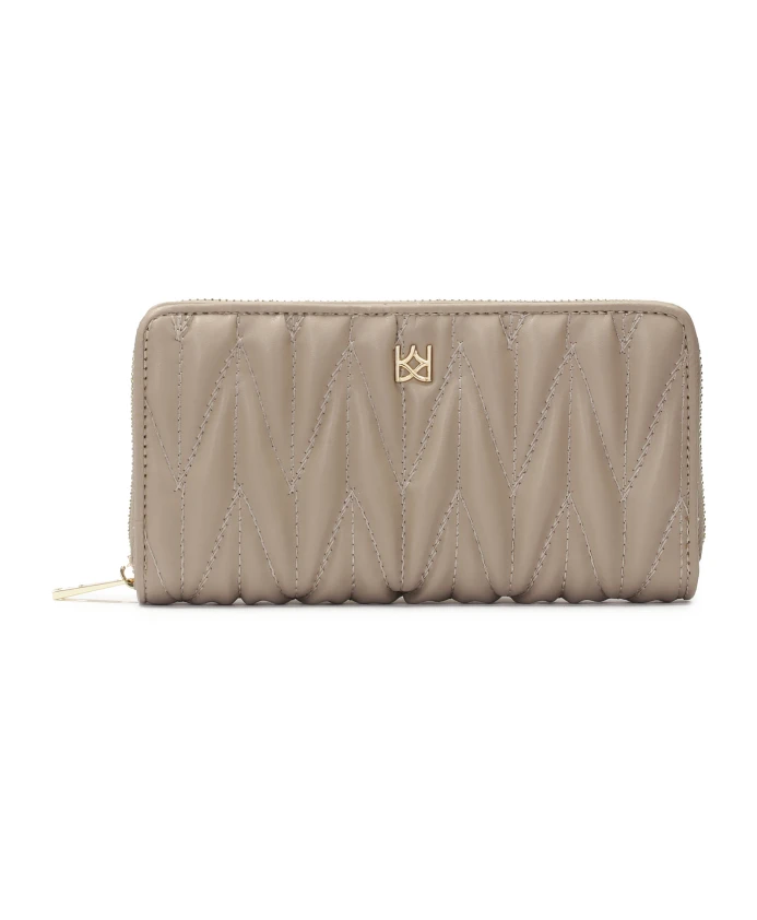 Большой кожаный кошелек на молнии серо коричневого цвета. Kazar, бежевый
Большой кожаный кошелек на молнии серо коричневого цвета. Kazar, бежевый