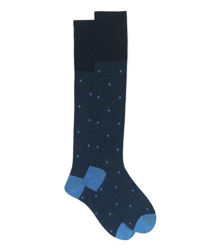 Длинные хлопковые носки в горошек на мерцающем фоне Gallo, синий
Длинные хлопковые носки в горошек на мерцающем фоне Gallo, синий