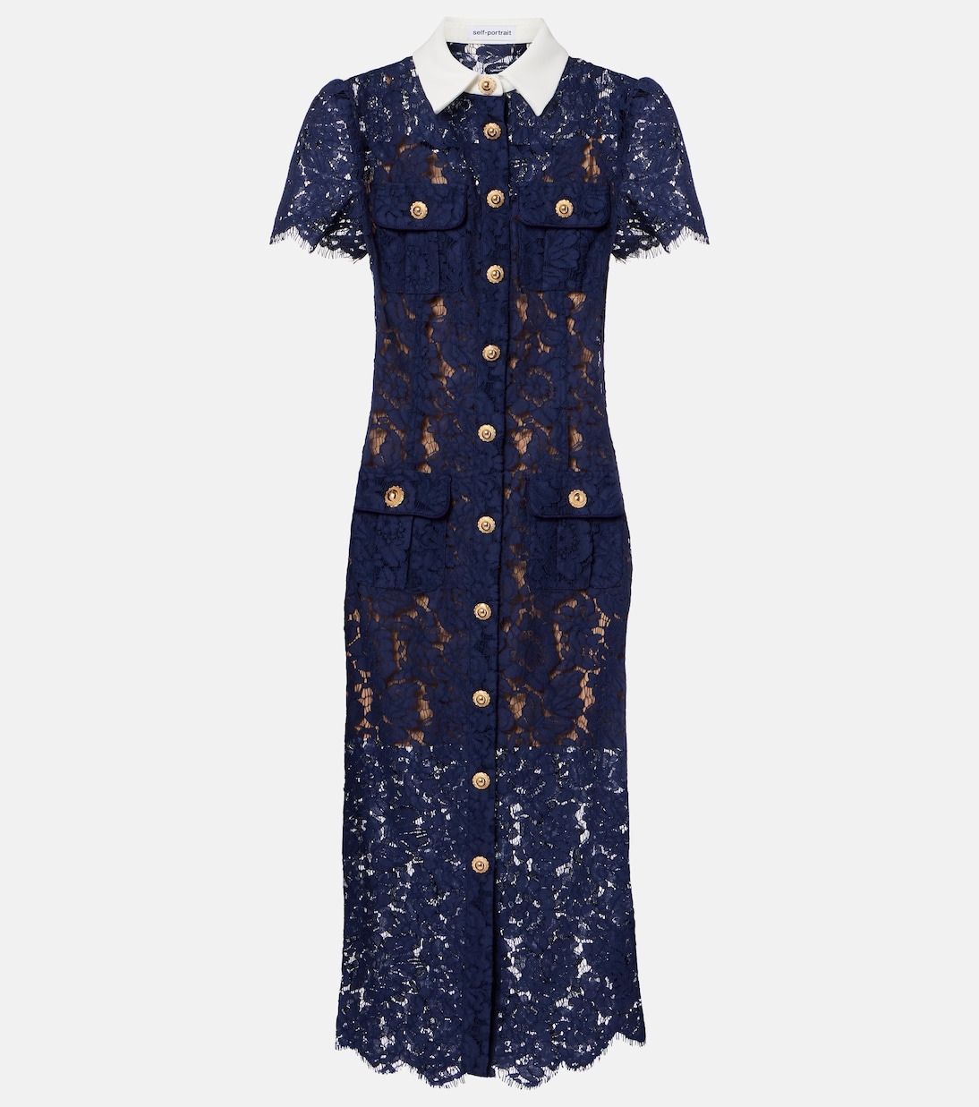 Кружевное платье миди Self-Portrait, синий
Кружевное платье миди Self-Portrait, синий