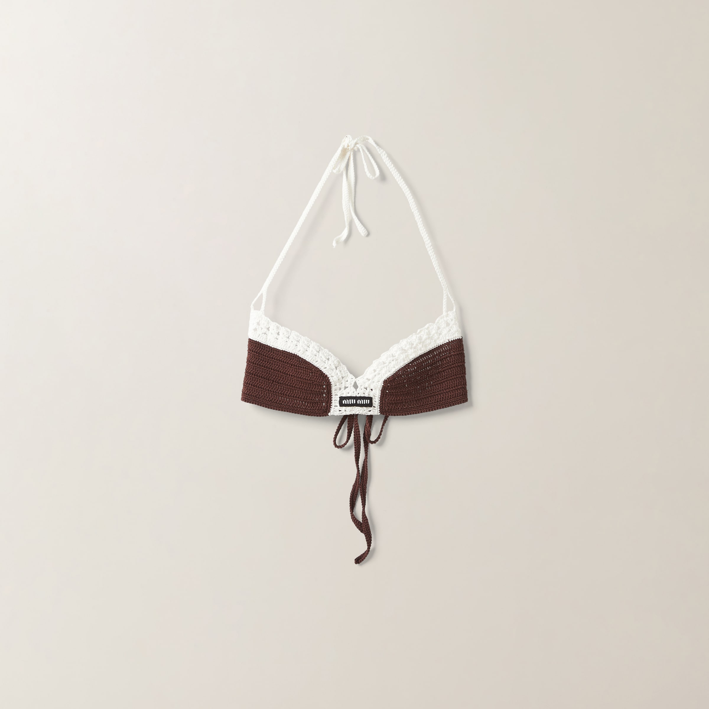 Бюстгальтер из хлопкового трикотажа MIU MIU, коричневый
Бюстгальтер из хлопкового трикотажа MIU MIU, коричневый