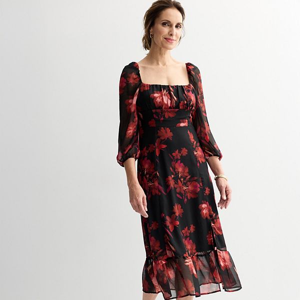 Женское платье миди с длинным рукавом и квадратным вырезом London Times
Женское платье миди с длинным рукавом и квадратным вырезом London Times