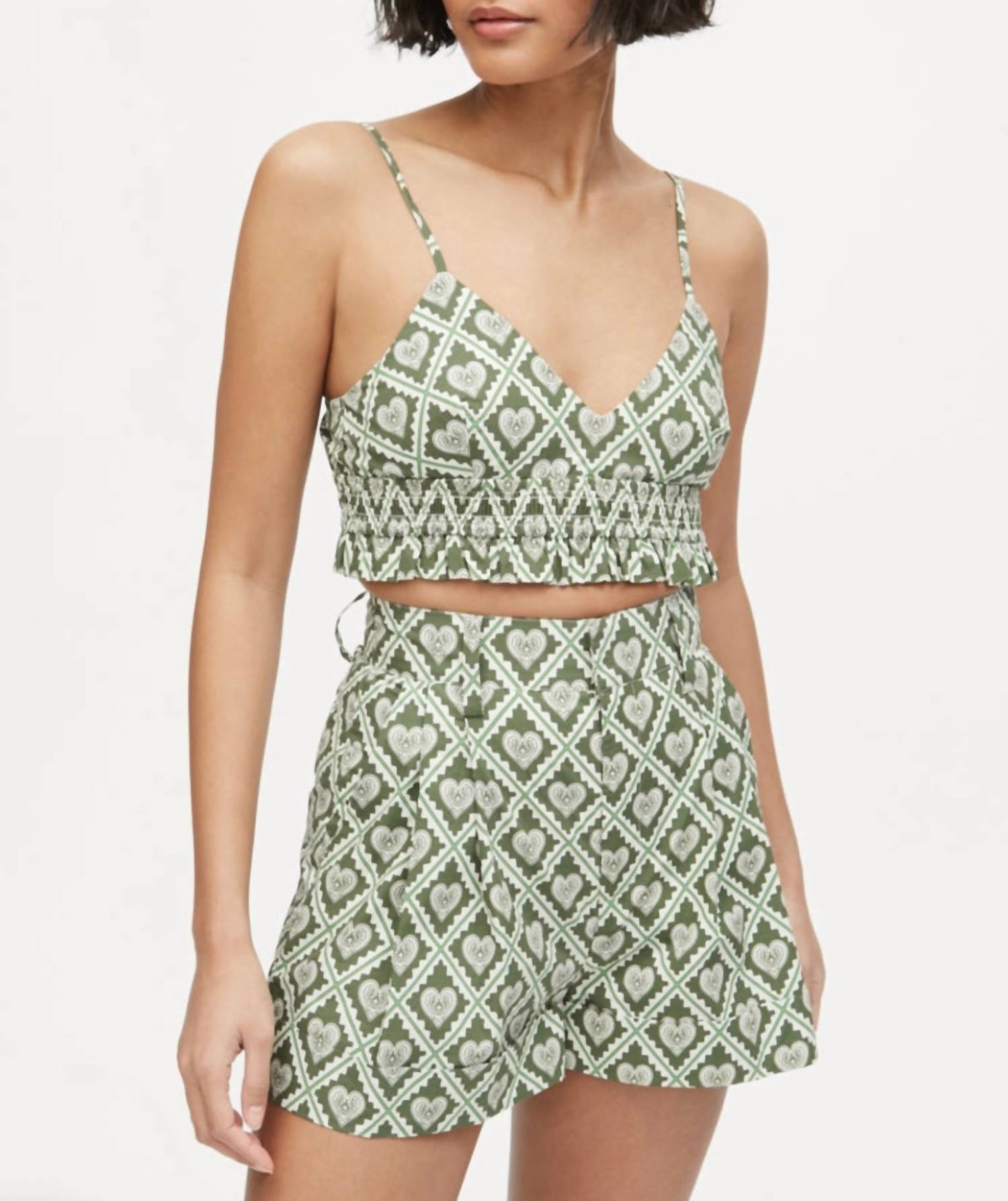 Топ Love Lockdown Chive Sadie зеленого цвета Rhode 
Топ Love Lockdown Chive Sadie зеленого цвета Rhode