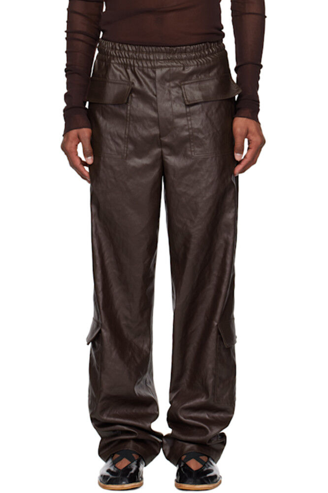 Брюки-карго из бордового крепа Dries Van Noten
Брюки-карго из бордового крепа Dries Van Noten