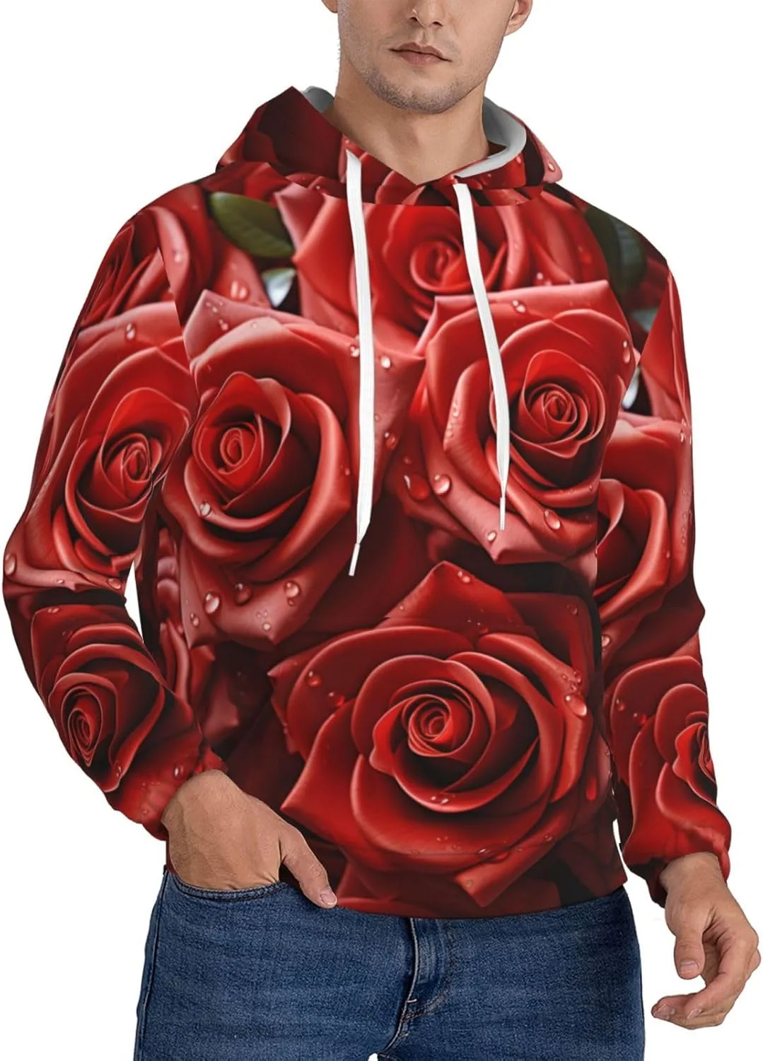 Мужская флисовая толстовка с капюшоном, худи с длинным рукавом и принтом красных роз KKLWEGU
Мужская флисовая толстовка с капюшоном, худи с длинным рукавом и принтом красных роз KKLWEGU