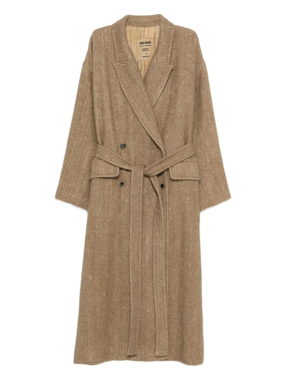 Двубортное пальто с поясом Uma Wang, коричневый
Двубортное пальто с поясом Uma Wang, коричневый