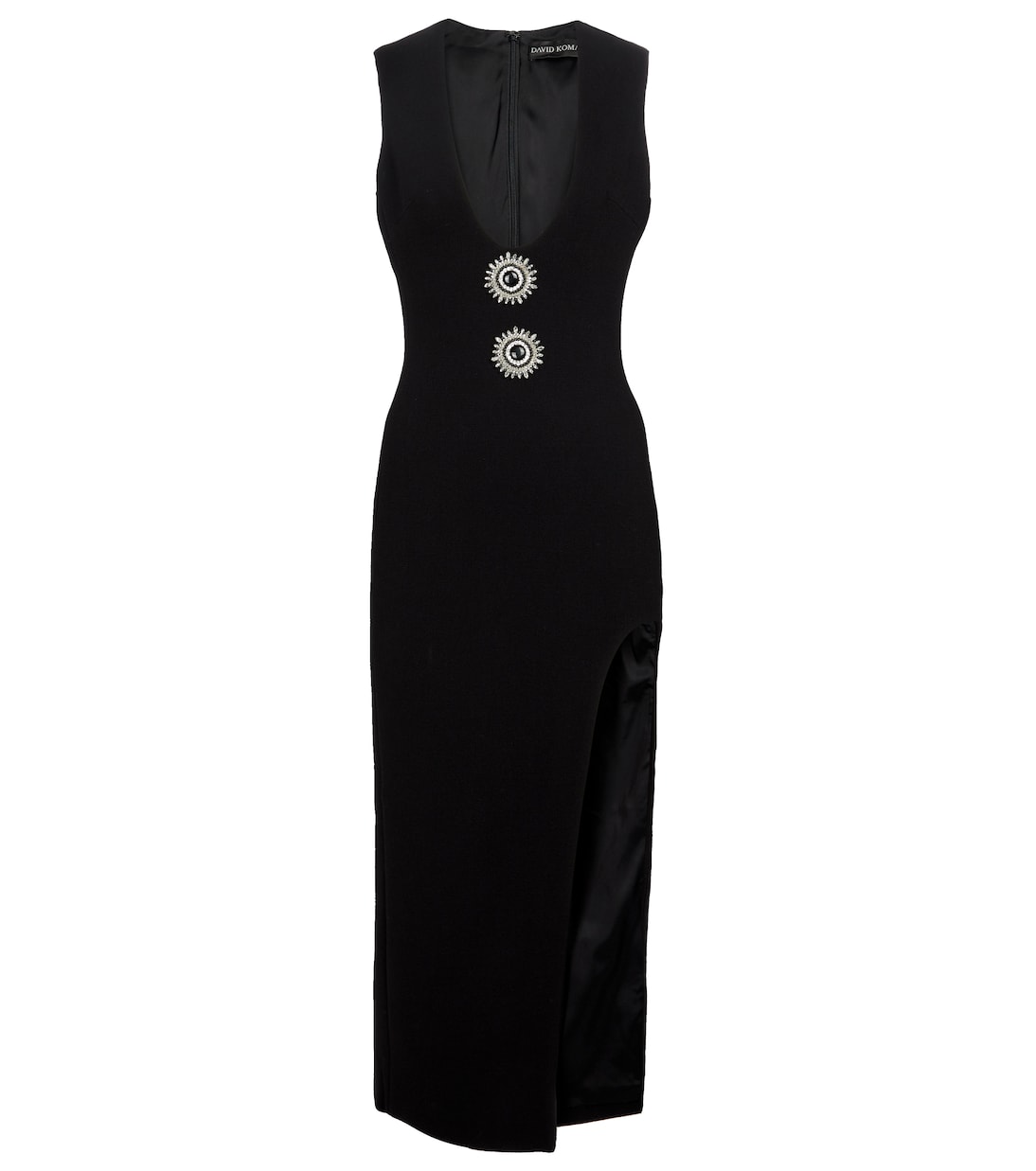 Платье миди из шерстяного крепа с декором David Koma, черный
Платье миди из шерстяного крепа с декором David Koma, черный