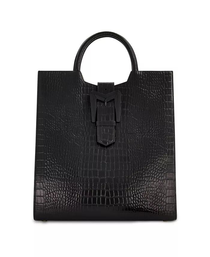 Большая сумка-тоут из крокодиловой кожи с пряжкой Mac Duggal, черный
Большая сумка-тоут из крокодиловой кожи с пряжкой Mac Duggal, черный