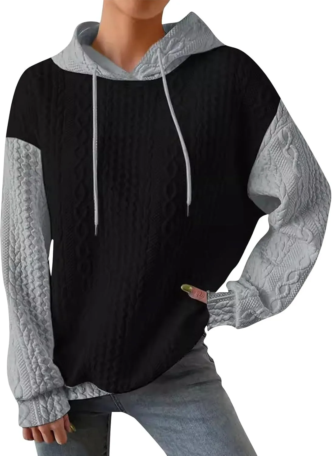 Женский худи с капюшоном и карманом, свободный
Женский худи с капюшоном и карманом, свободный