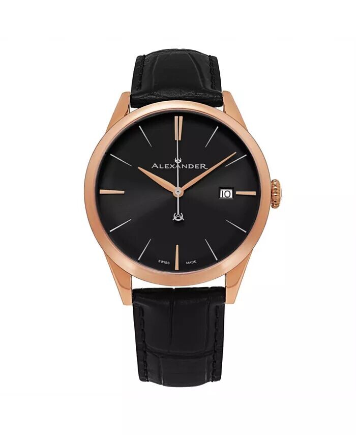 Мужские изысканные черные кожаные часы с черным циферблатом, круглые часы 40 мм Alexander
Мужские изысканные черные кожаные часы с черным циферблатом, круглые часы 40 мм Alexander