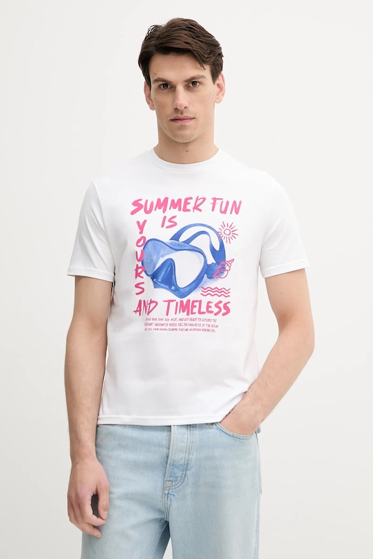 Хлопковая футболка United Colors Of Benetton, белый 
Хлопковая футболка United Colors Of Benetton, белый