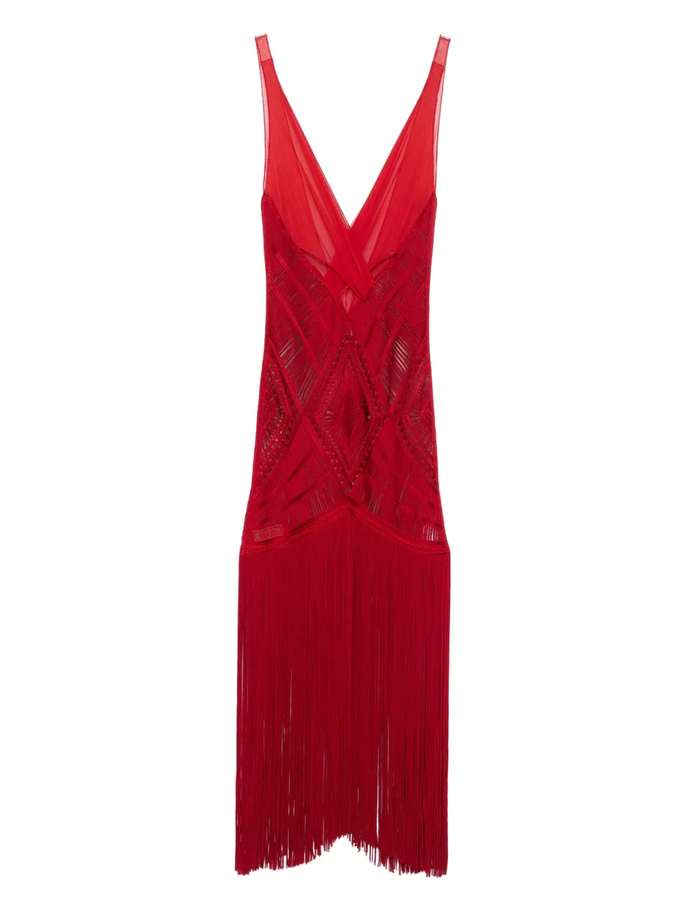Платье миди с бахромой The Attico, красный
Платье миди с бахромой The Attico, красный