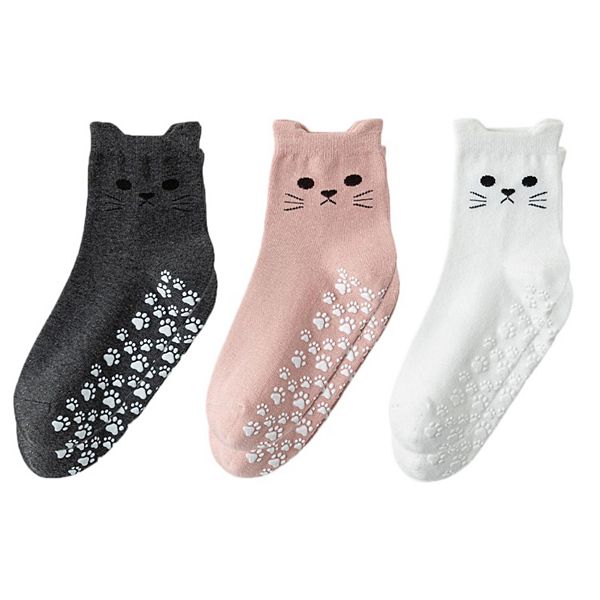 Женские носки с кошачьей мордочкой и противоскользящей подошвой с отпечатком лапки Anna-Kaci, Gray Pink White
Женские носки с кошачьей мордочкой и противоскользящей подошвой с отпечатком лапки Anna-Kaci, Gray Pink White