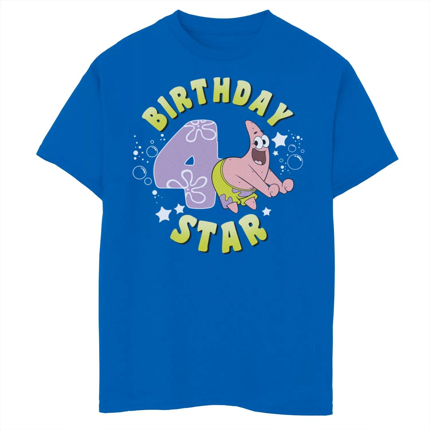 Футболка с короткими рукавами «Спанч Боб Квадратные Штаны Патрика и звездой 4-го дня рождения» для мальчиков 8–20 лет Licensed Character