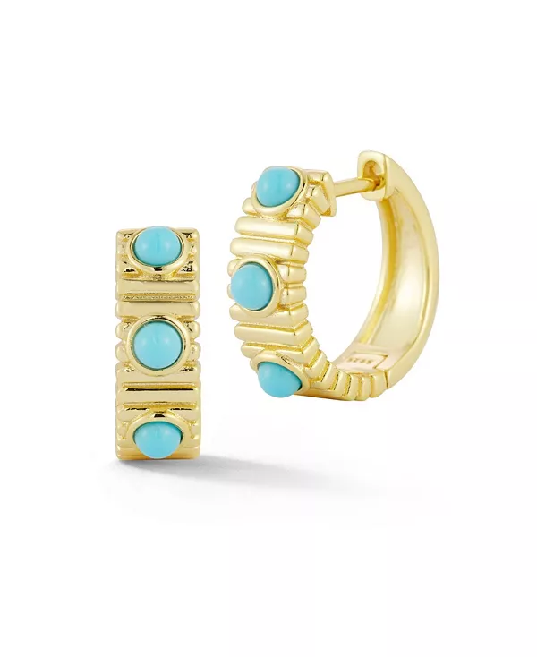 Серьги-Кольца из стерлингового серебра с тремя бирюзовыми вставками Rachel Zoe, gold
Серьги-Кольца из стерлингового серебра с тремя бирюзовыми вставками Rachel Zoe, gold