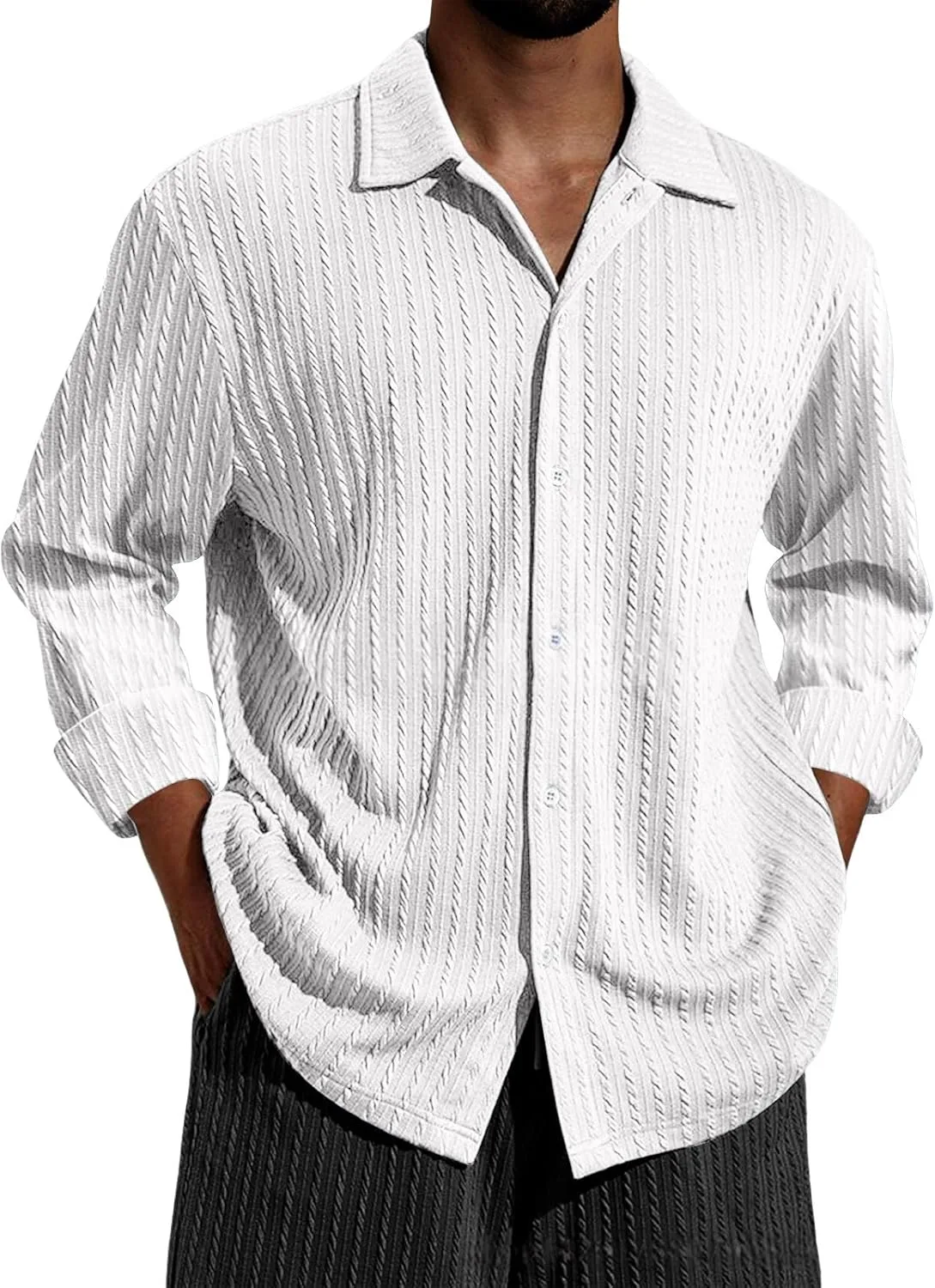 CRNTCEM мужская рубашка с пуговицами, Long Sleeve, Loose Fit
CRNTCEM мужская рубашка с пуговицами, Long Sleeve, Loose Fit