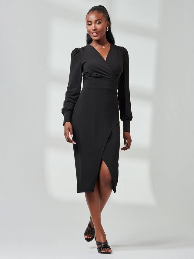 Облегающее миди-платье с запахом и разрезом Jolie Moi, Black
Облегающее миди-платье с запахом и разрезом Jolie Moi, Black