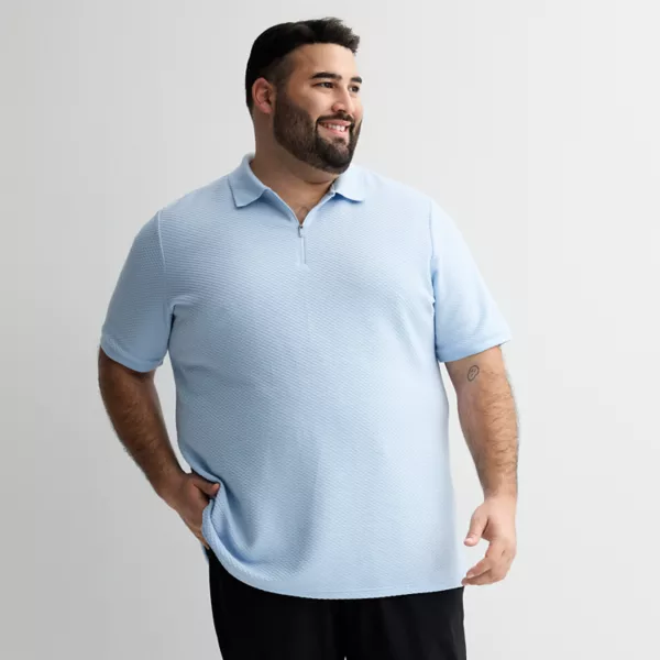 Поло из текстурированной трикотажной ткани с застежкой-молнией большого и высокого размера Flx, цвет frost wind
Поло из текстурированной трикотажной ткани с застежкой-молнией большого и высокого размера Flx, цвет frost wind