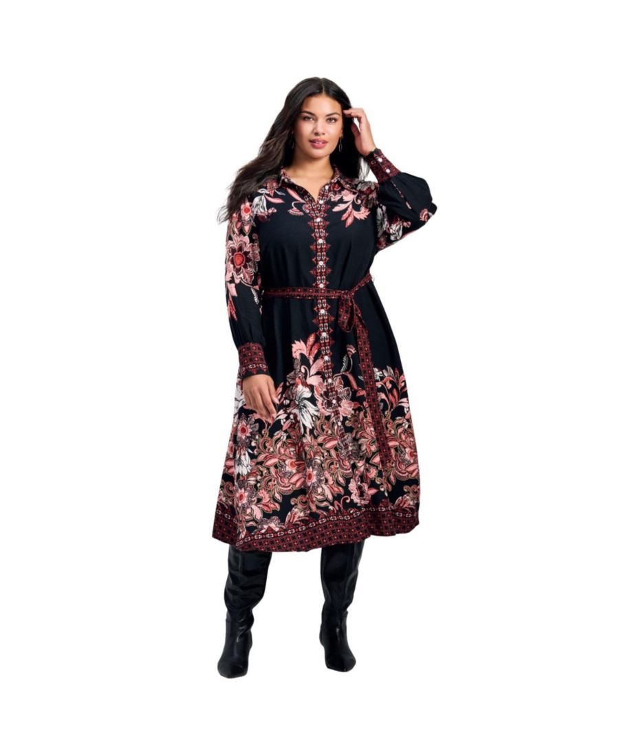 Женское платье-рубашка La Luna больших размеров AVENUE, Amber placement
Женское платье-рубашка La Luna больших размеров AVENUE, Amber placement