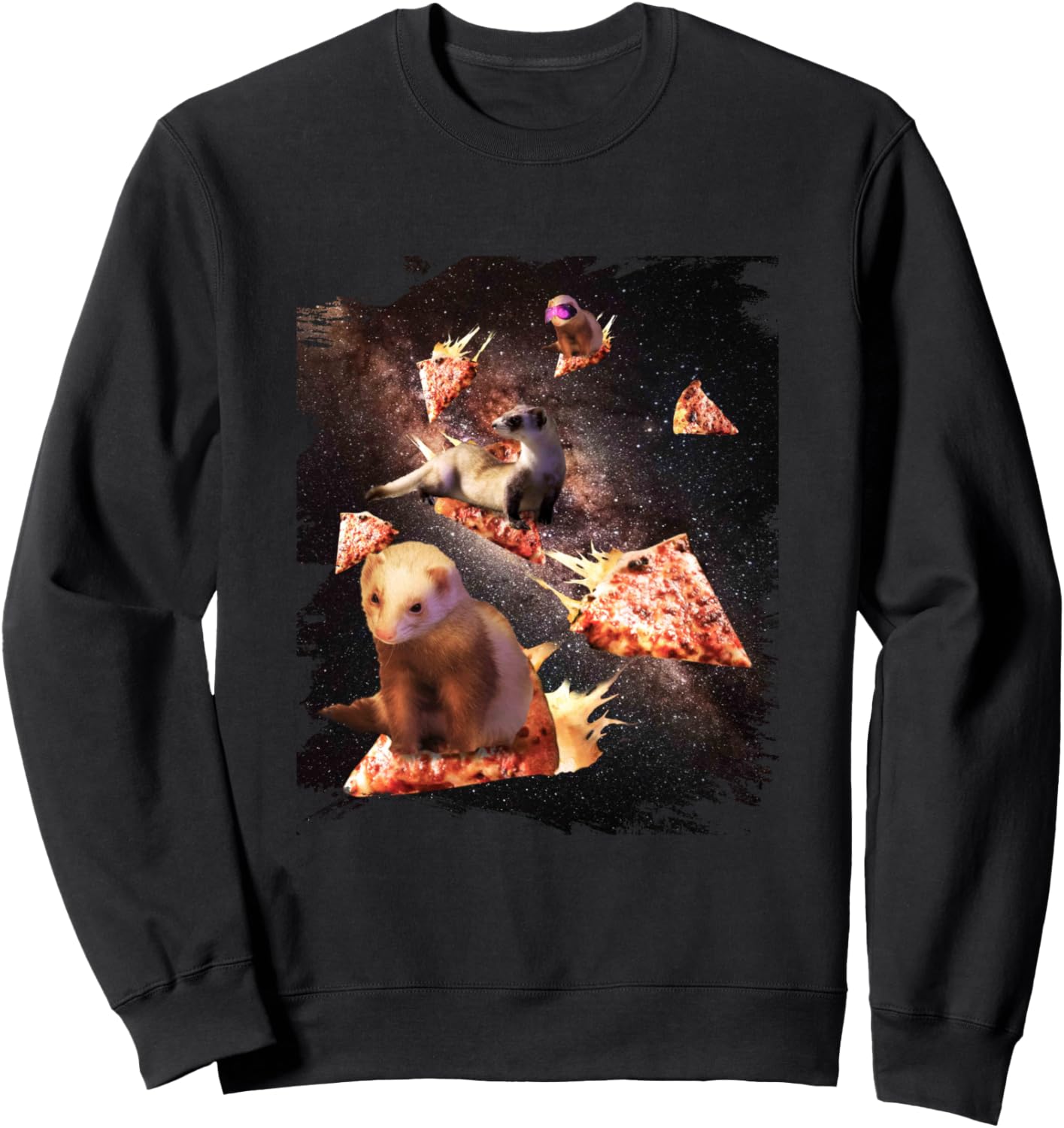 Толстовка с изображением космического хорька и символикой галактики на пицце, черная Random Galaxy
Толстовка с изображением космического хорька и символикой галактики на пицце, черная Random Galaxy