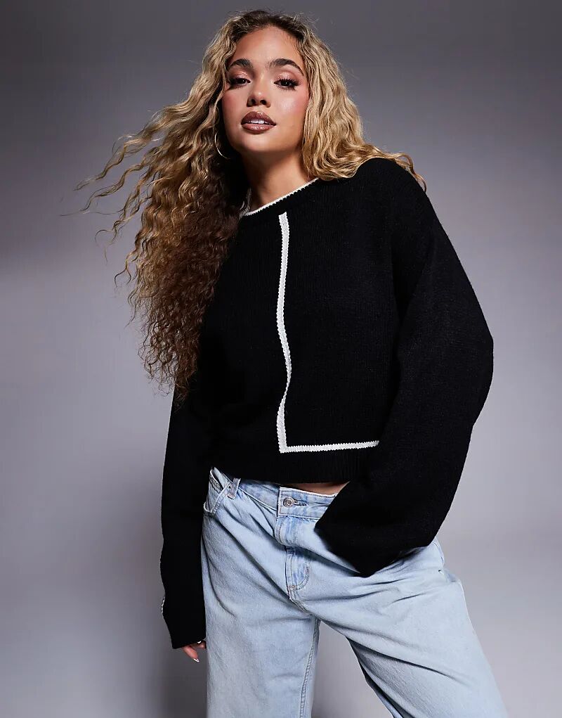 Вязаный джемпер с круглым вырезом и контрастной отделкой в монохромном исполнении ASOS DESIGN
Вязаный джемпер с круглым вырезом и контрастной отделкой в монохромном исполнении ASOS DESIGN