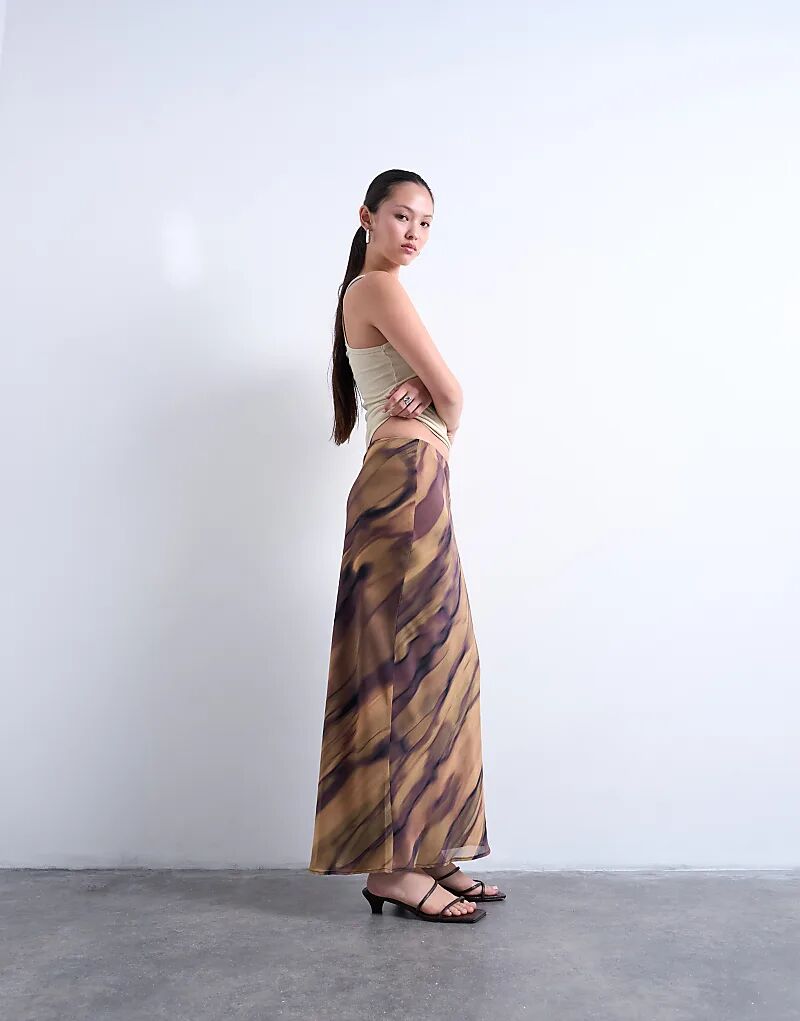 Юбка миди Topshop из шифона с текстурой под дерево
Юбка миди Topshop из шифона с текстурой под дерево