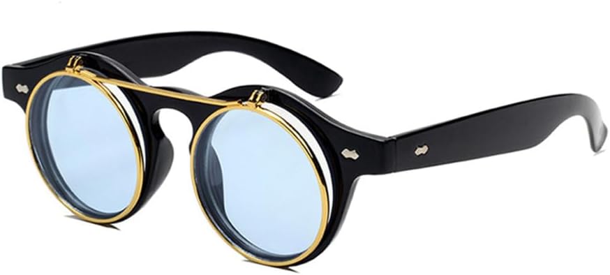 Модные круглые солнцезащитные очки в стиле стимпанк с откидными линзами, винтажные, с двухслойными линзами, классические солнцезащитные очки UV400 TYUVIVO, P2black Blue
Модные круглые солнцезащитные очки в стиле стимпанк с откидными линзами, винтажные, с двухслойными линзами, классические солнцезащитные очки UV400 TYUVIVO, P2black Blue