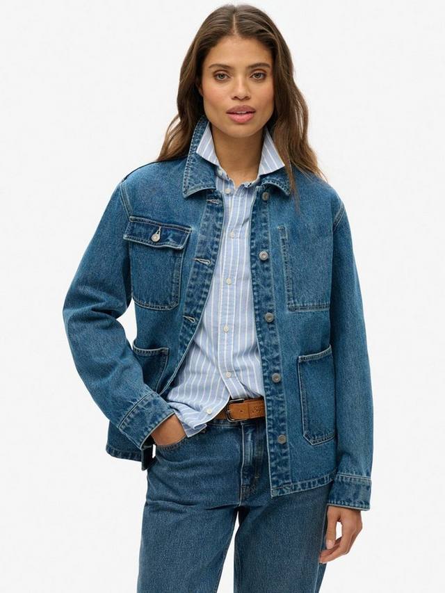 Джимовая рабочая куртка Superdry, Beverley Blue
Джимовая рабочая куртка Superdry, Beverley Blue