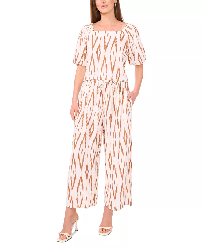 Женские брюки с принтом на резинке и широкими штанинами Vince Camuto, коричневый/бежевый 
Женские брюки с принтом на резинке и широкими штанинами Vince Camuto, коричневый/бежевый