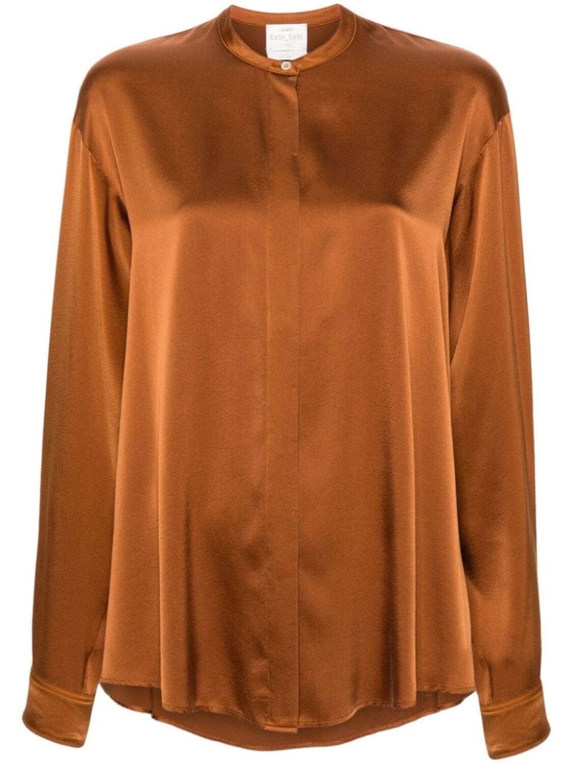 Forte Forte атласная рубашка с воротником-стойкой, коричневый 
Forte Forte атласная рубашка с воротником-стойкой, коричневый
