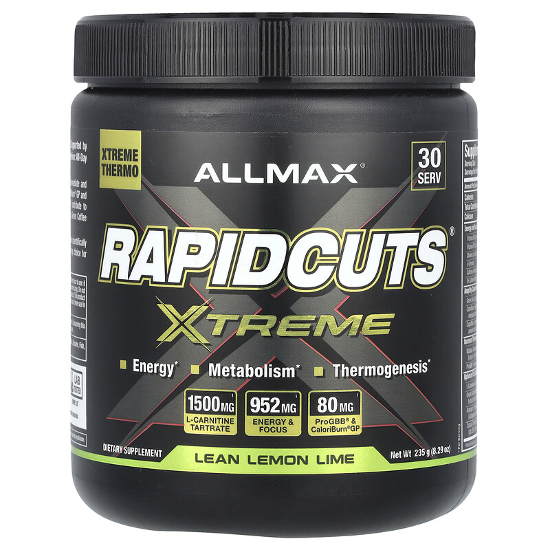 ALLMAX, Rapidcuts Xtreme, постный лимон и лайм, 235 г (8,29 унции)
ALLMAX, Rapidcuts Xtreme, постный лимон и лайм, 235 г (8,29 унции)